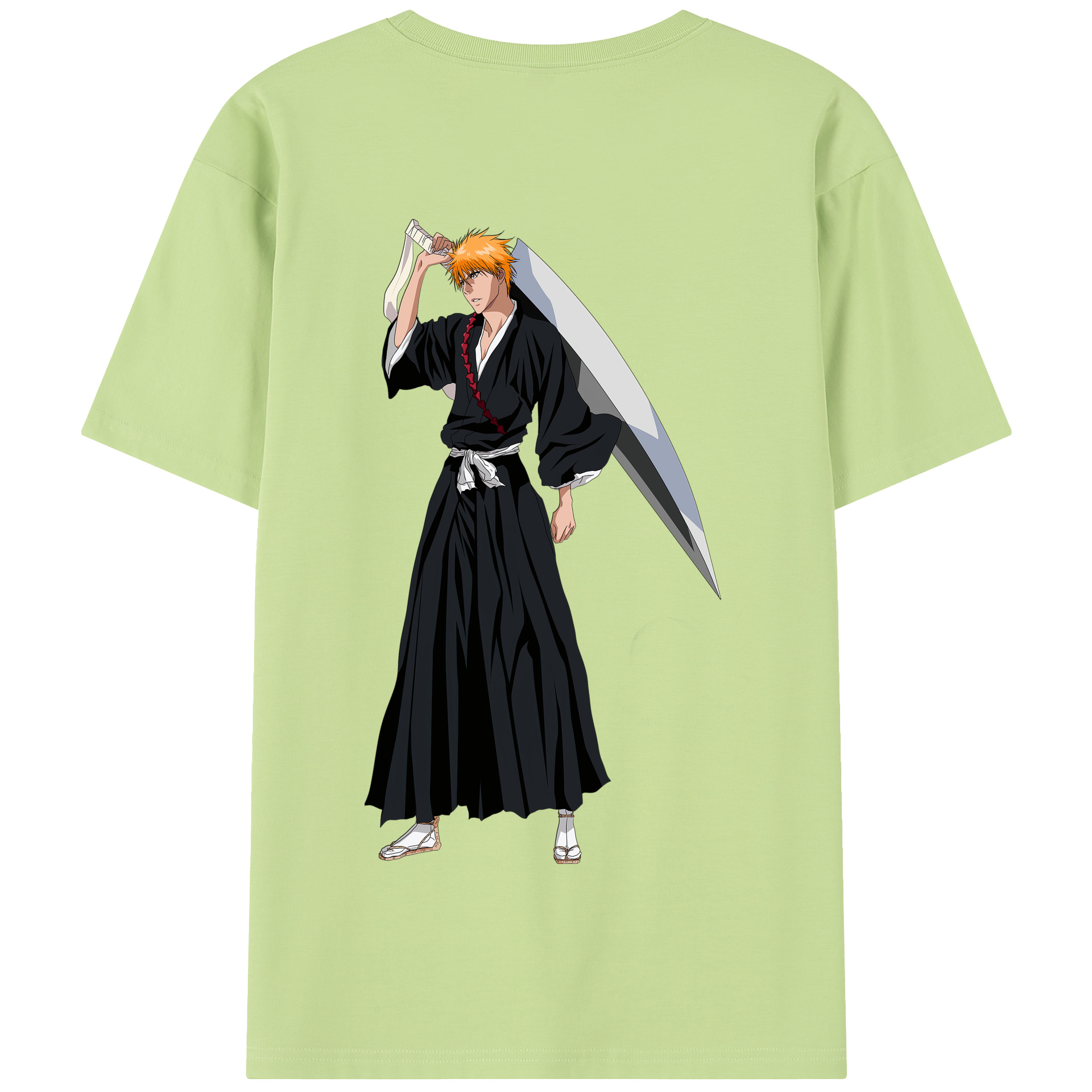 （画像用） ブリーチ 黒崎一護（くろさき いちご）BLEACH Kurosaki Ichigo 綿100％半袖Tシャツ（背面プリント）